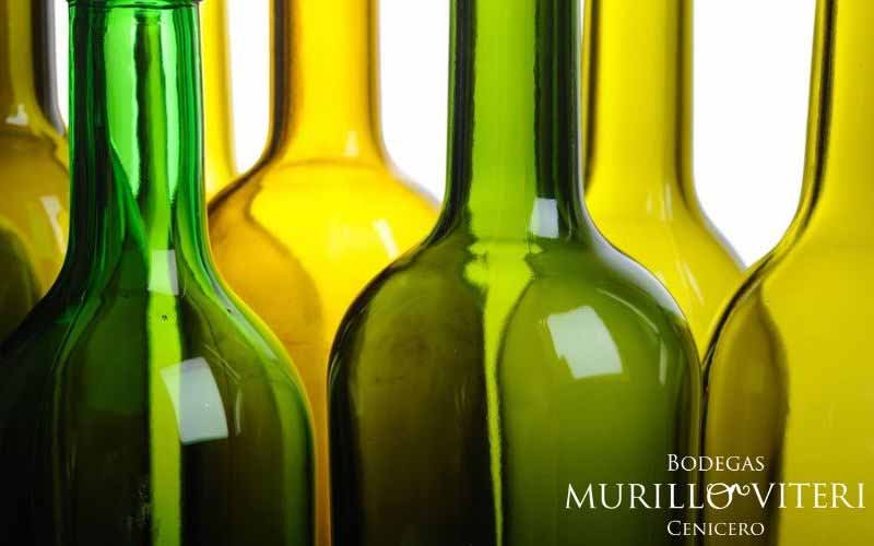 green wine bottles